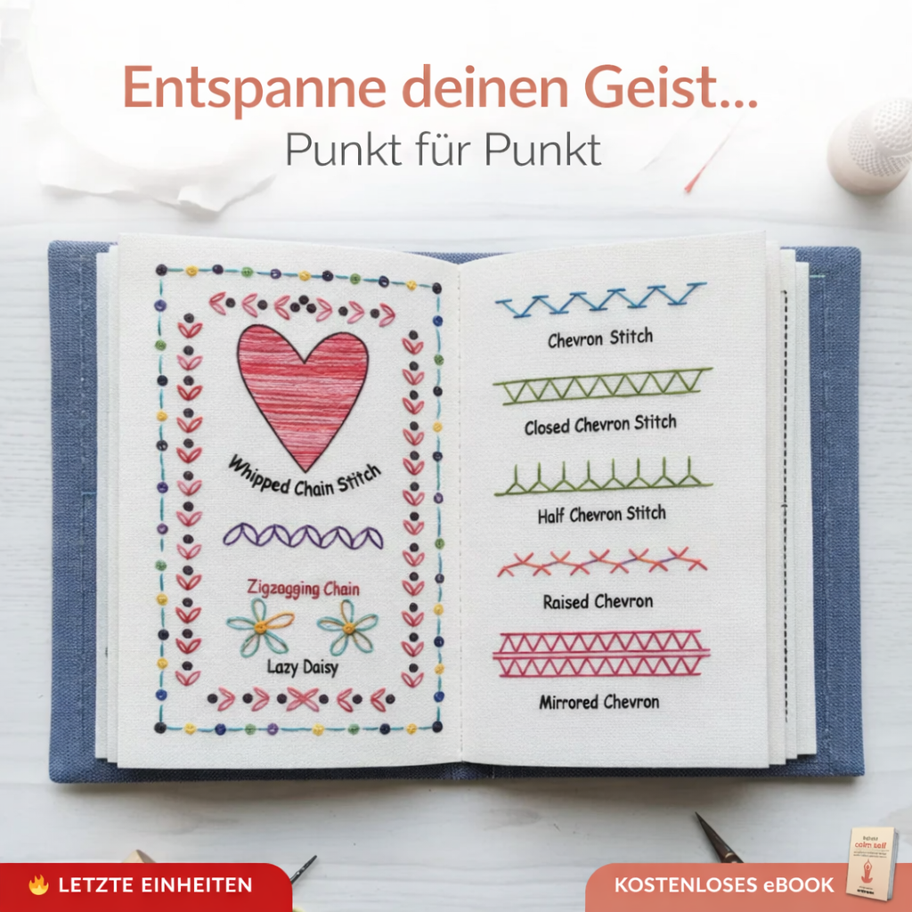 Therapeutisches Stickerei-Set – Buch mit 60+ Designs