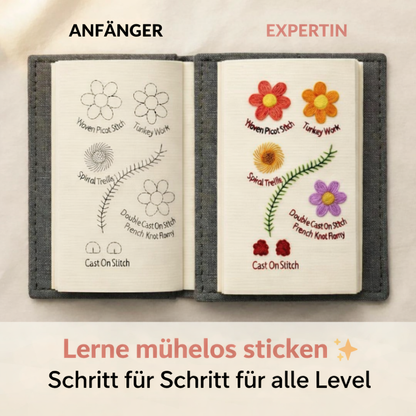 Therapeutisches Stickerei-Set – Buch mit 60+ Designs